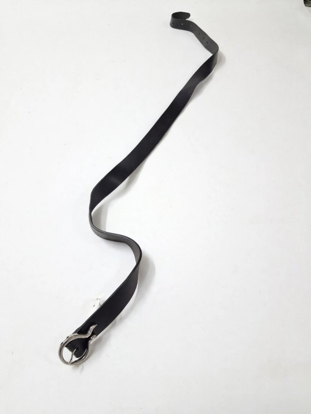 Express Black Belt Silver Buckle Size L - New With Tags
